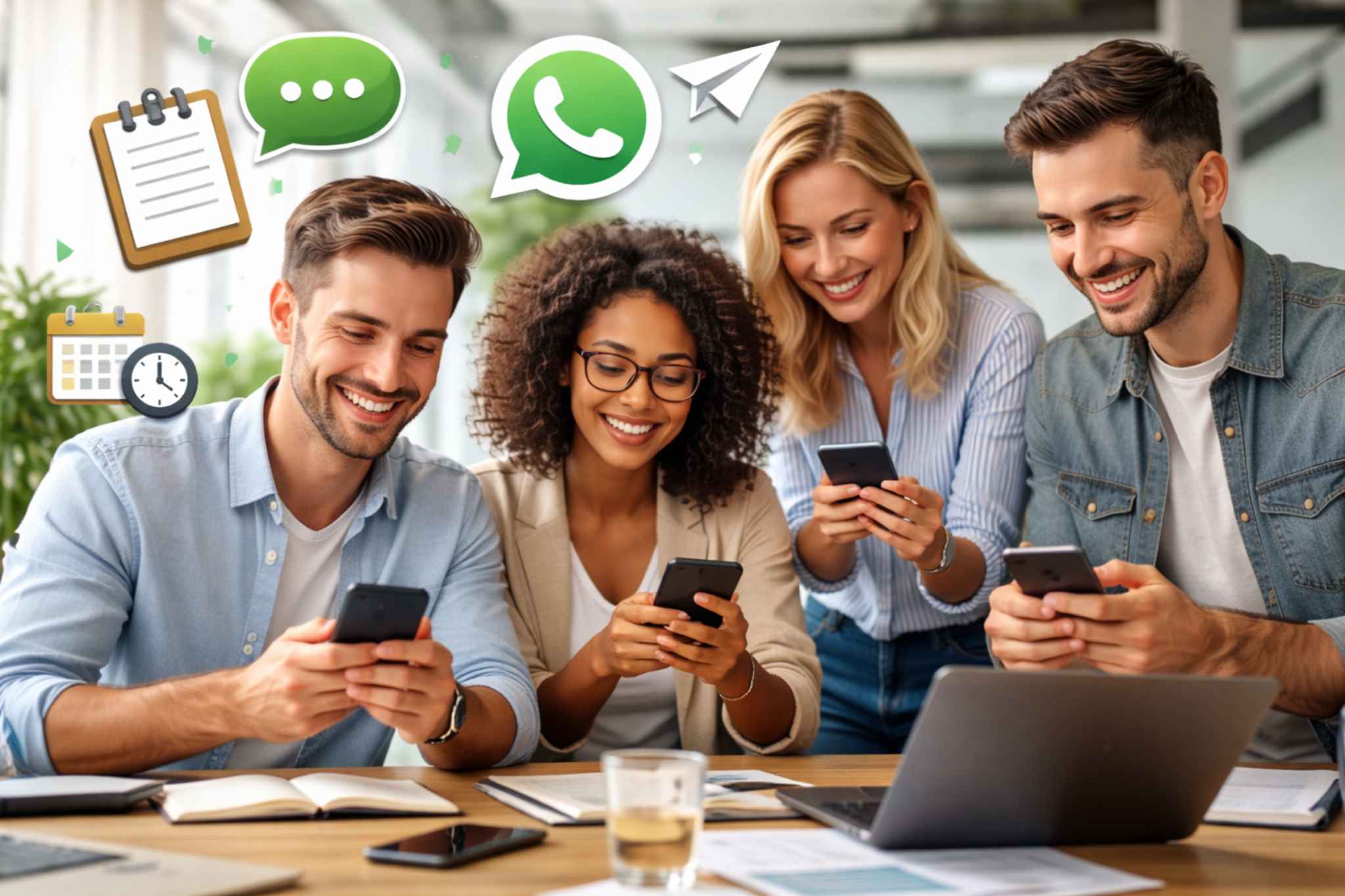 Sales team using WhatsApp to manage follow-ups, customer conversations, and lead communication on mobile devices.